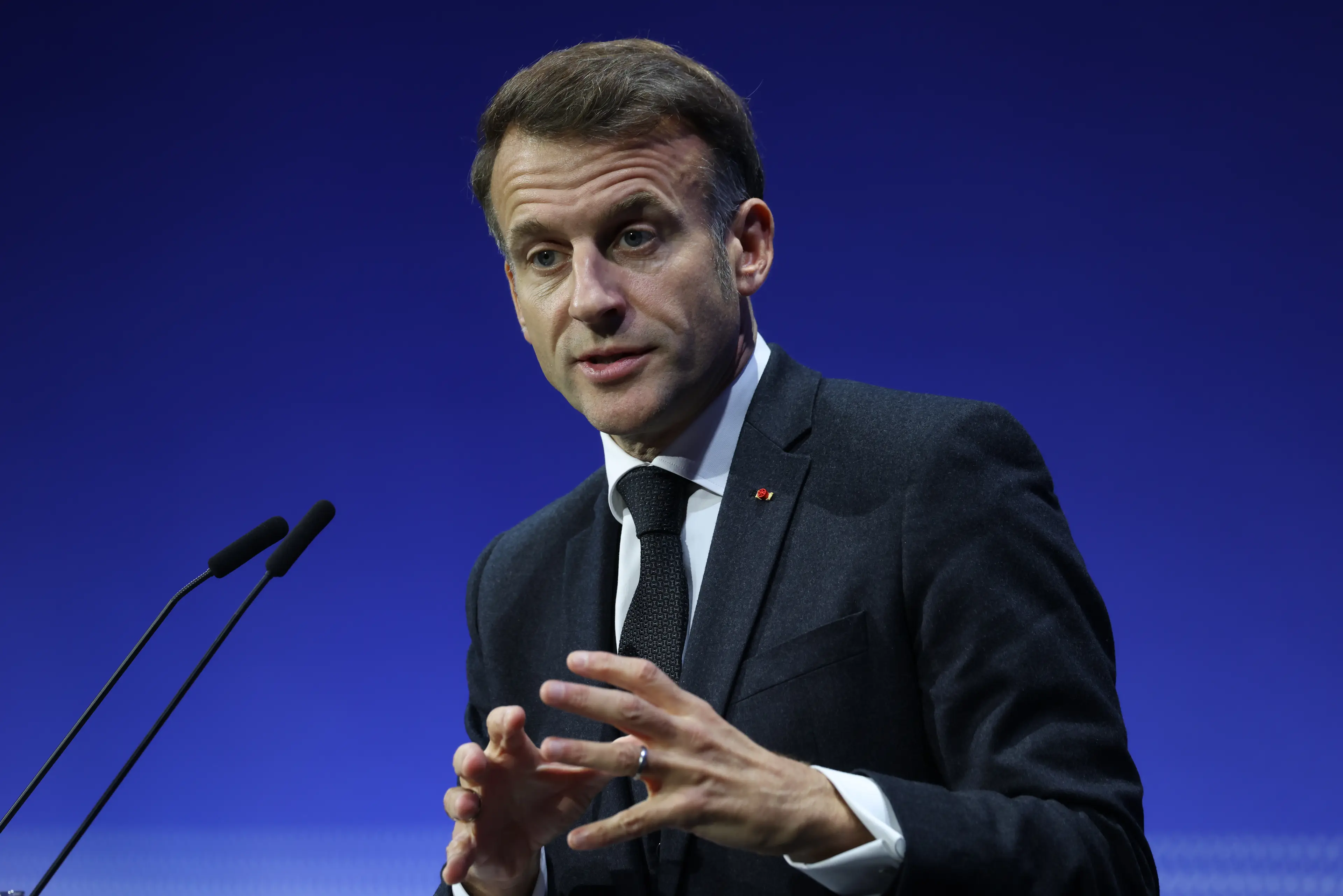 Emmanuel Macron has reportedly expressed concerns that Trump may betray Ukraine ( Sean Gallup/Getty Images)