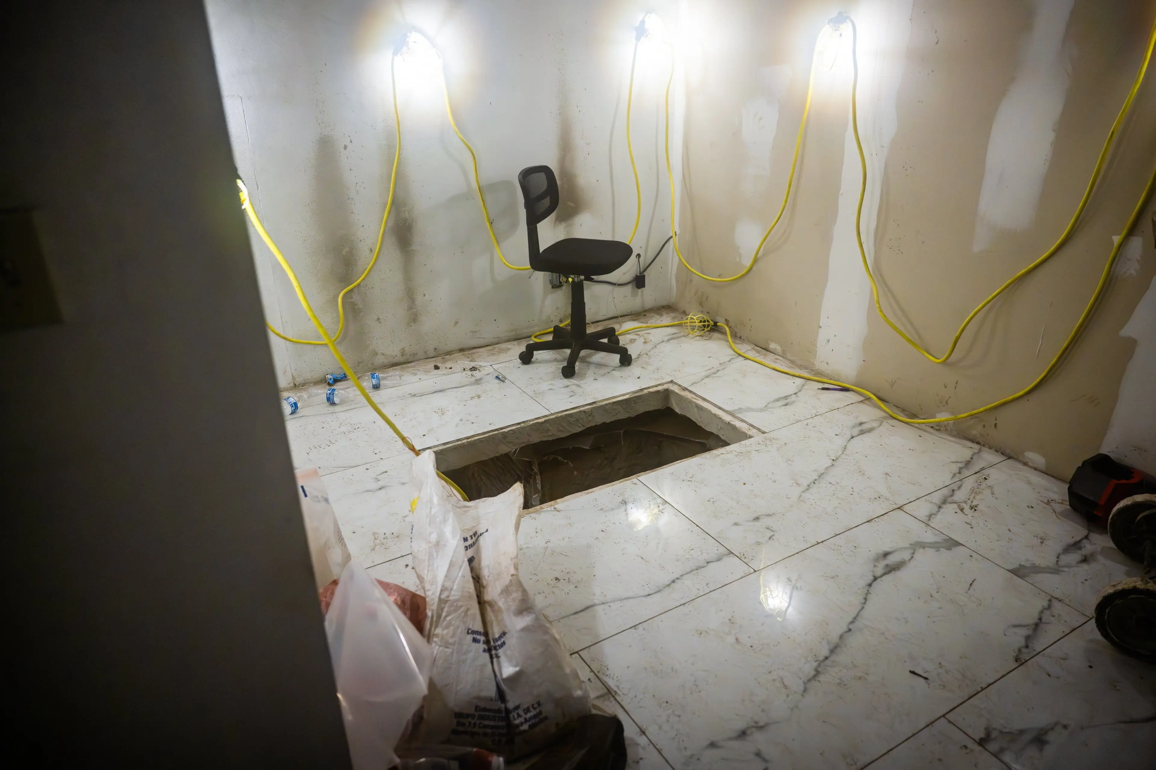 The entrance was concealed using large floor tiles (SWNS)