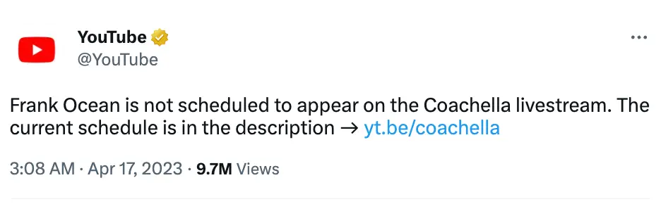 Viewers at home missed the set completely as it was pulled from the livestream.