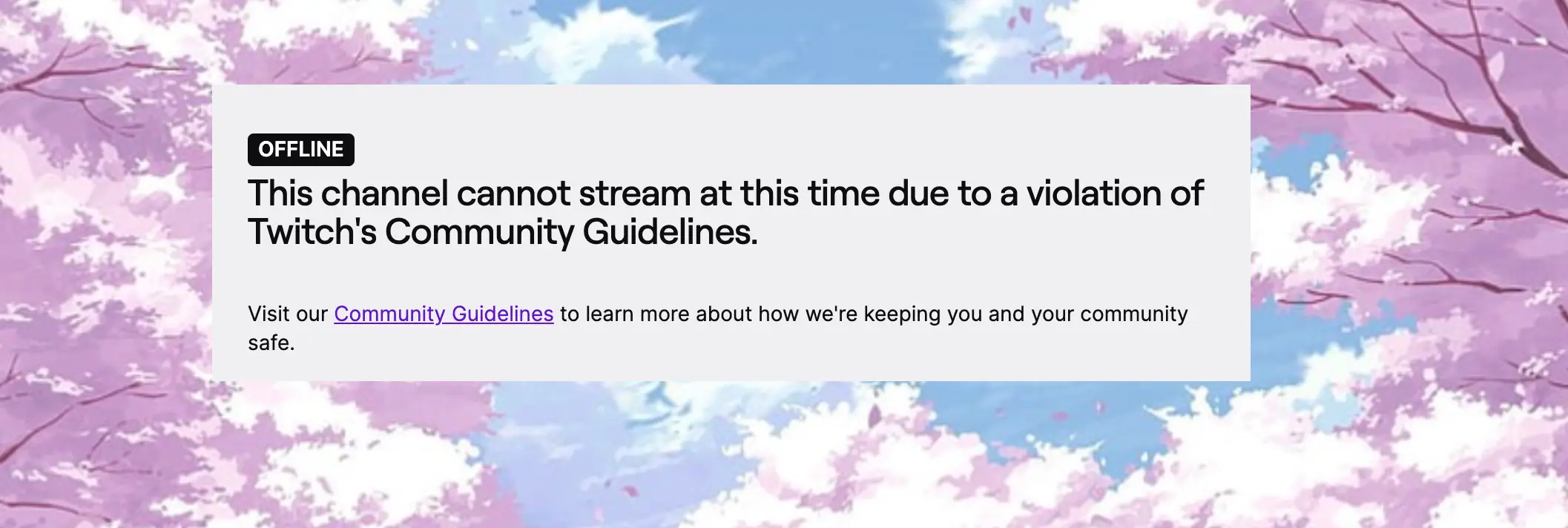 ExtraEmily's page has been suspended (Twitch)
