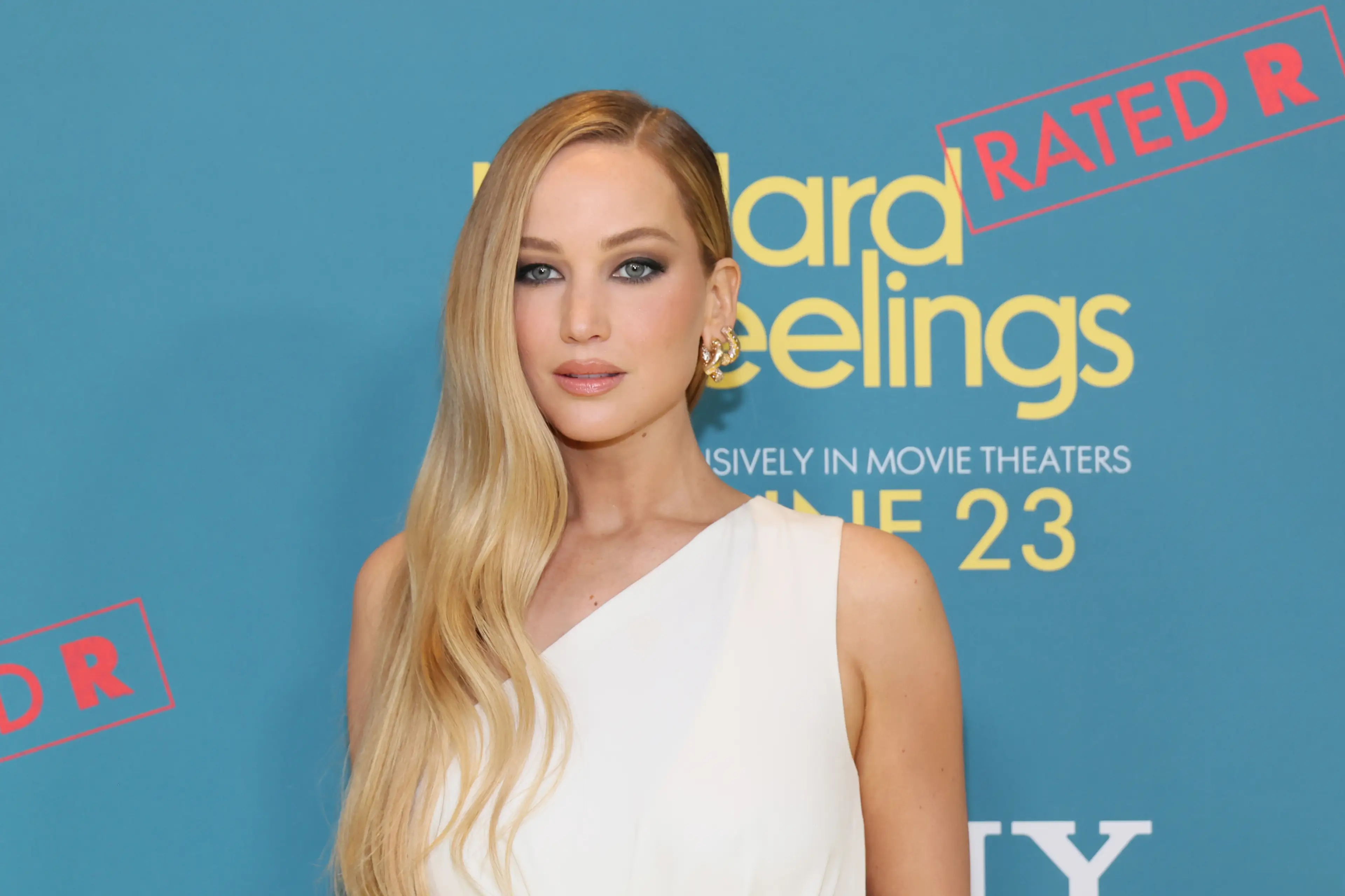 Lawrence’s film No Hard Feelings follows a cash-strapped woman called Maddie who has been hired by a pair of rich parents to date their 19-year-old son