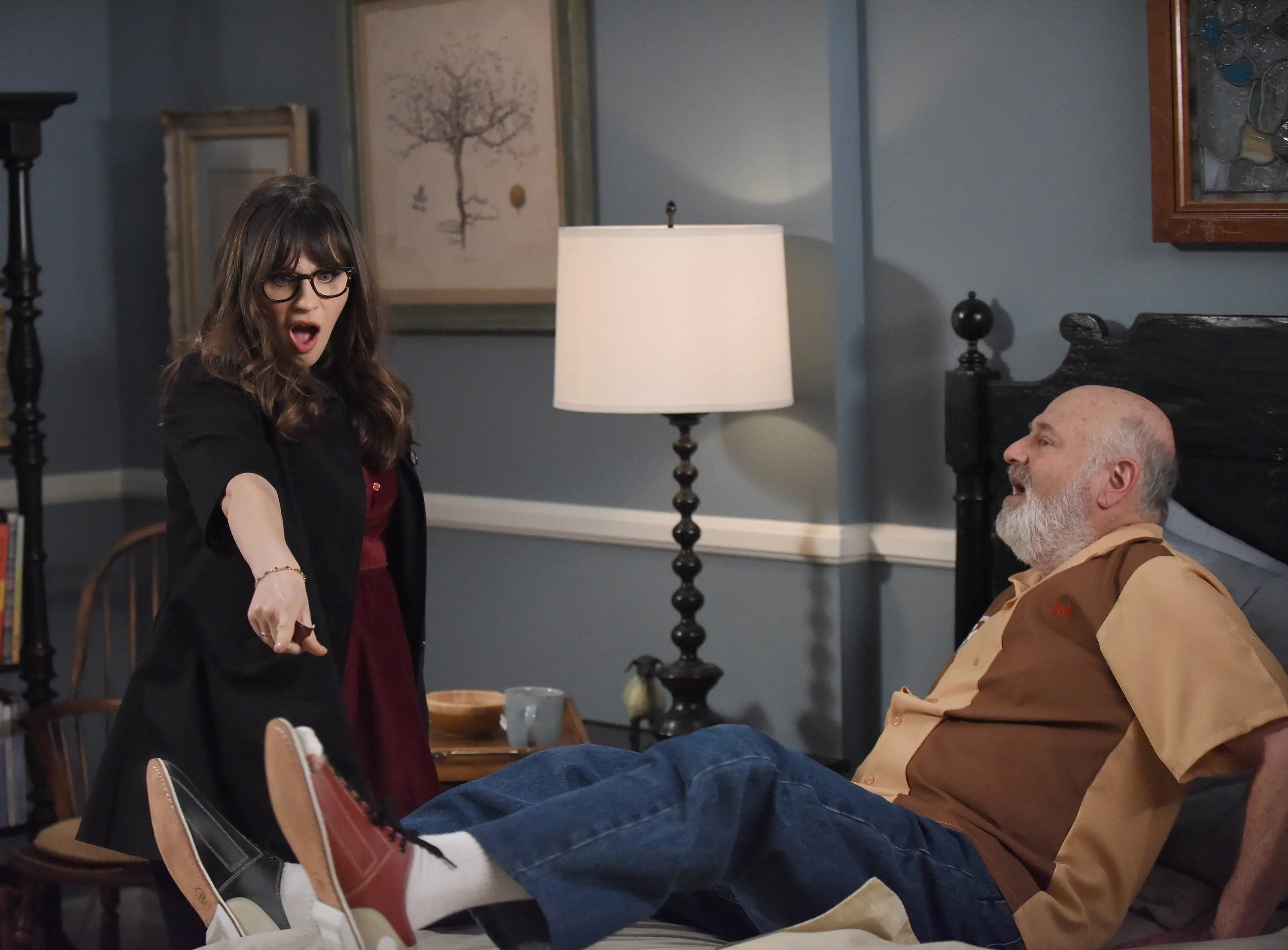 Deschanel and Reiner together on New Girl's sixth season (FOX Image Collection via Getty Images)