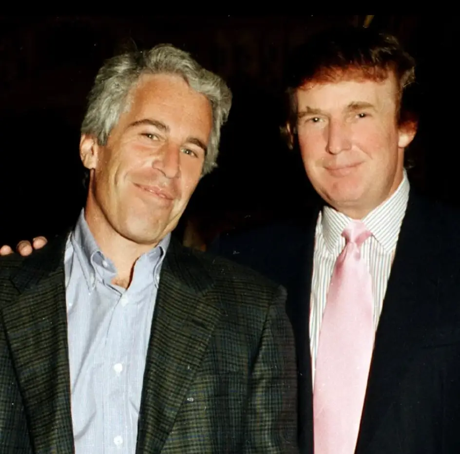 Rosie hit back at Trump and shared this picture of the president with Epstein (Rosie O'Donnell/Instagram)