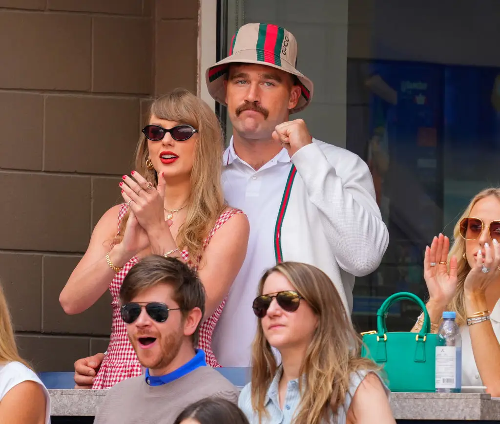 Taylor Swift and Travis Kelce watching the final of the tennis at the US Open (Gotham/GC Images)