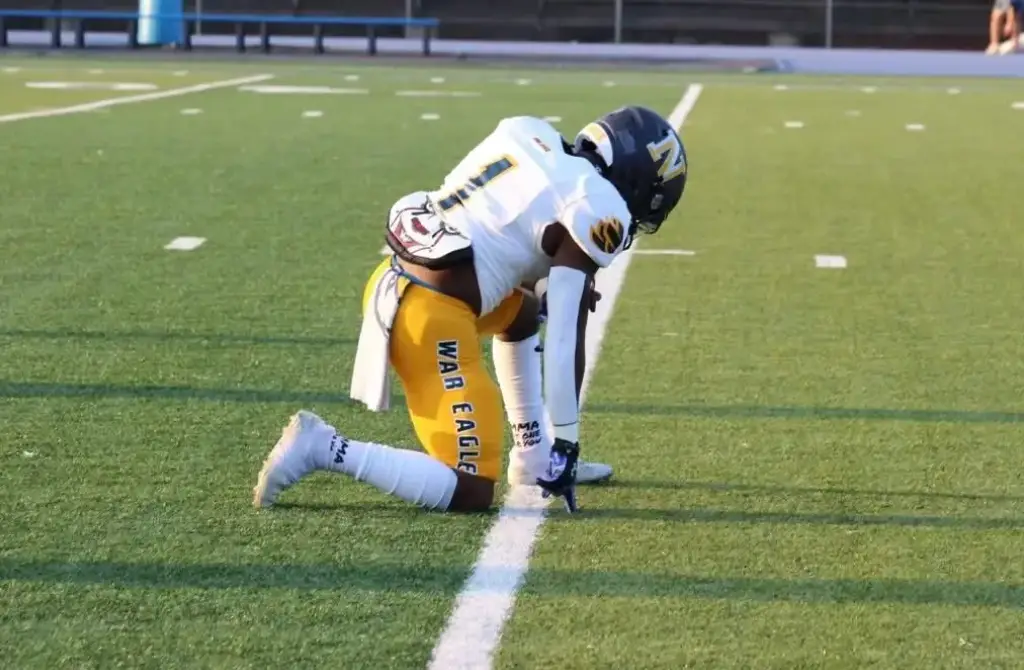 MicahJo scored a touchdown moments before the medical emergency (GoFundMe)
