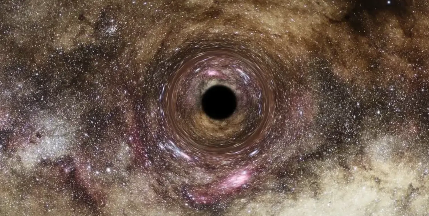An artists impression of an 'ultramassive' black hole.