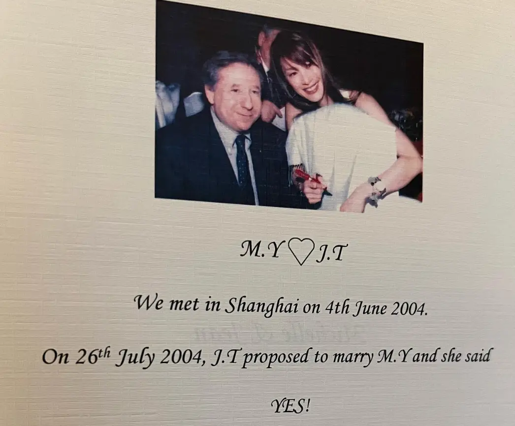 Yeoh and Todt met in 2004.