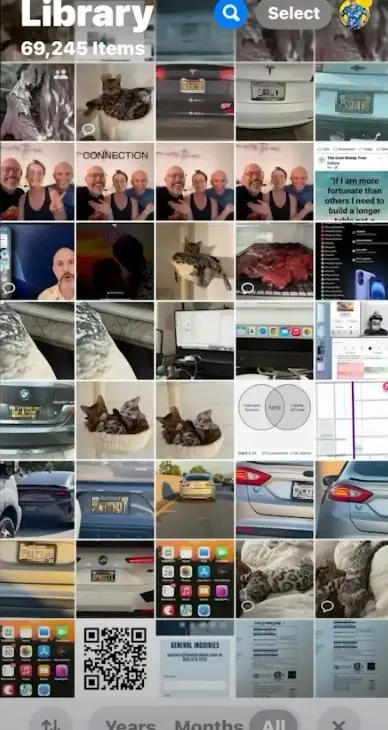 Scrolling down on the app can make all of your photos appear (YouTube/The MacWhisperer Academy)