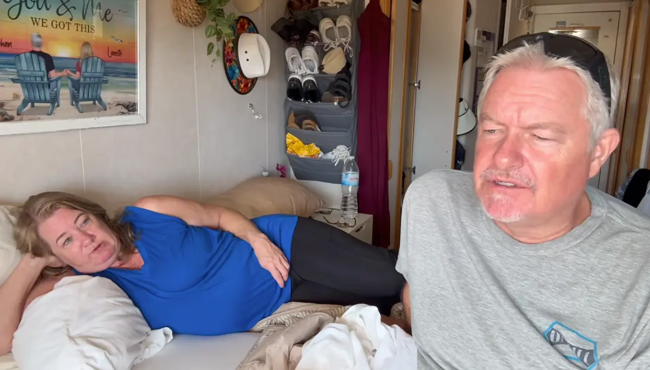 Lanette and Johan had just hours to leave the ship (YouTube/Living Life on a Cruise)