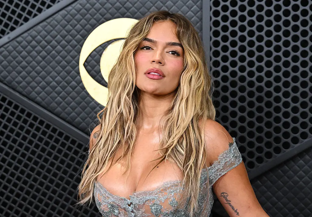 Karol G at the 2026 Grammys (Gilbert Flores/Billboard via Getty Image)