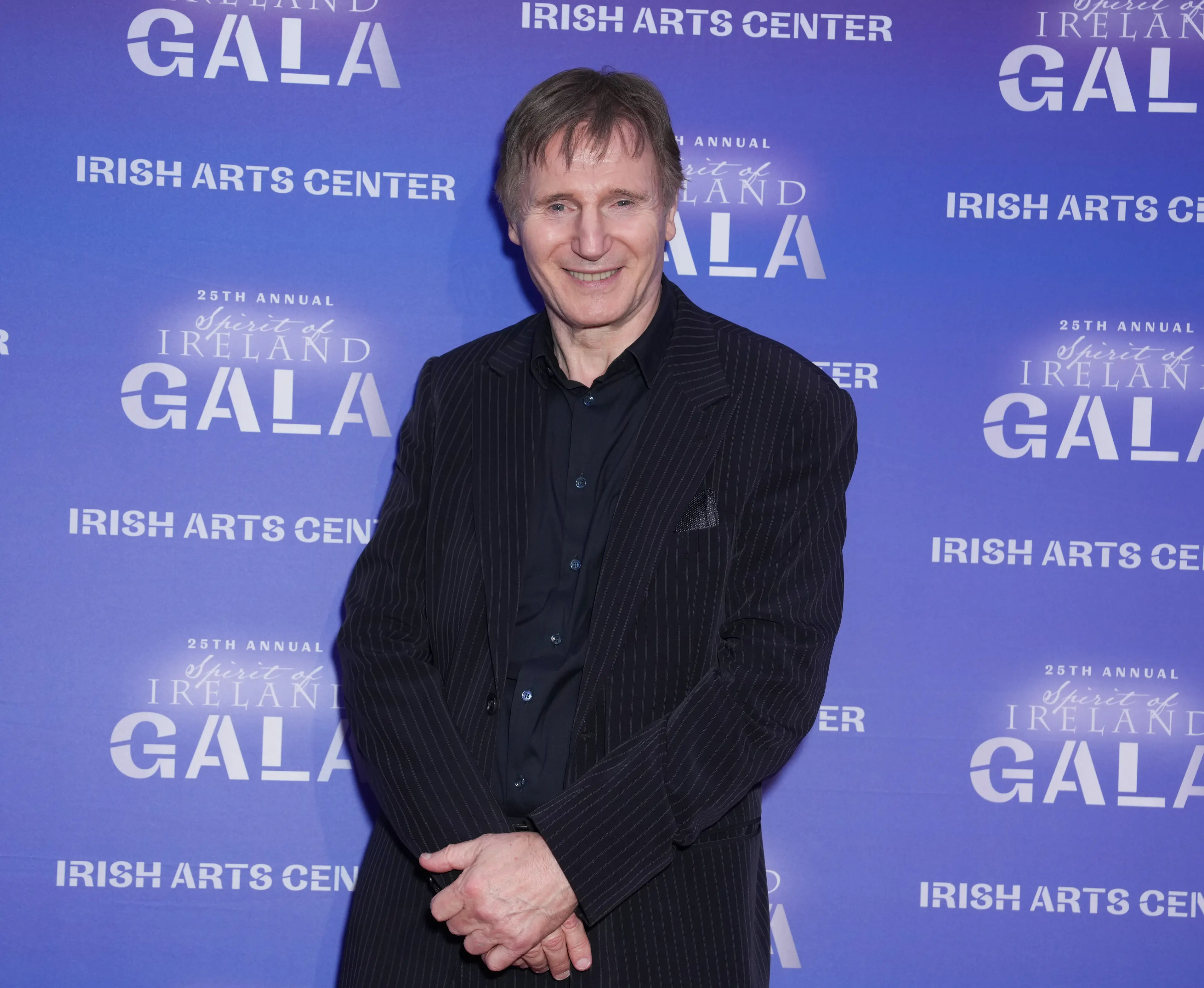 Pamela Anderson had nothing but good things to say about her co-star Liam Neeson (John Nacion/Getty Images)