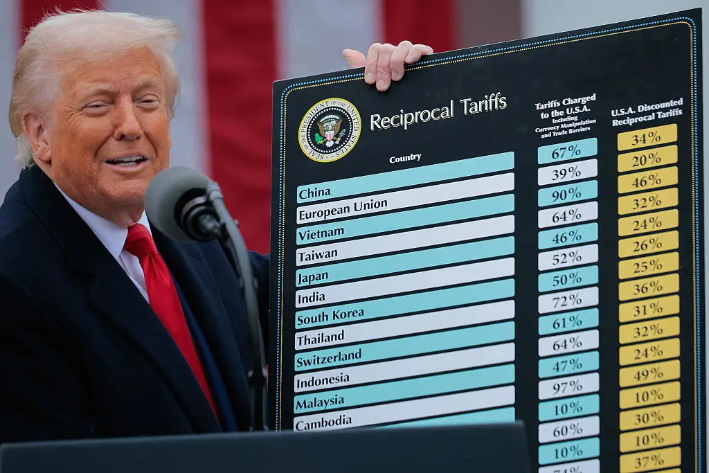 The POTUS announced his tariffs plan on April 2 (Chip Somodevilla/Getty Images)