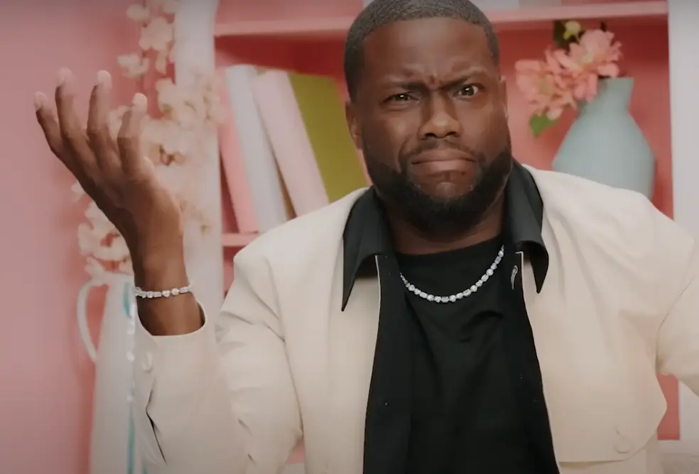 Kevin Hart seemed half perplexed by the question about his children (Ziwe/YouTube)