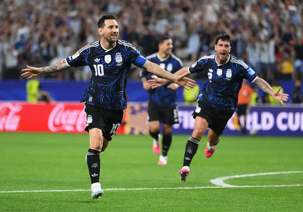 Argentina wore their dark blue kit against Jordan earlier on in the tournament (Photo by David Ramos/Getty Images)