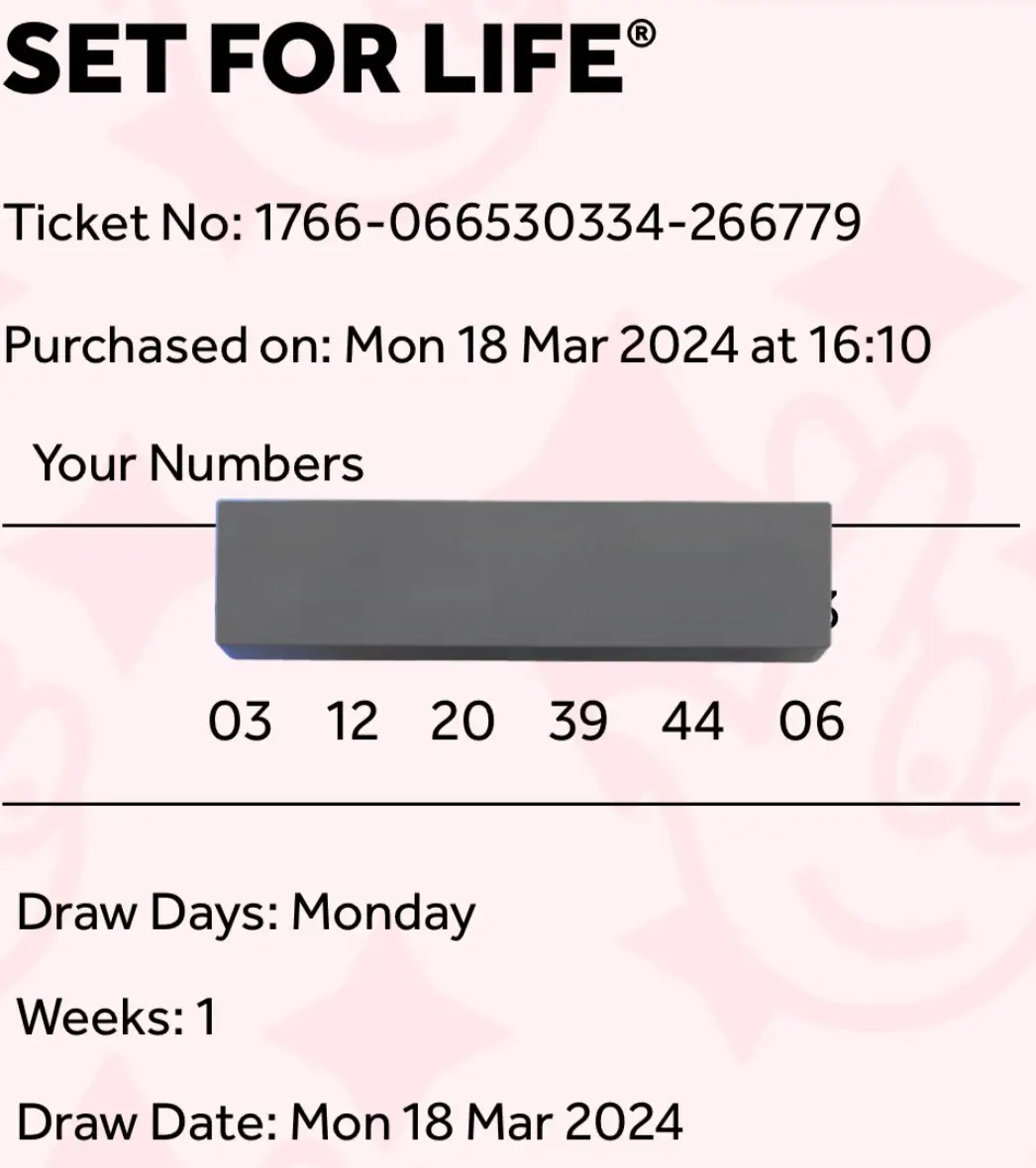 Nicole shared her ticket to show just how close she was to winning the top prize.