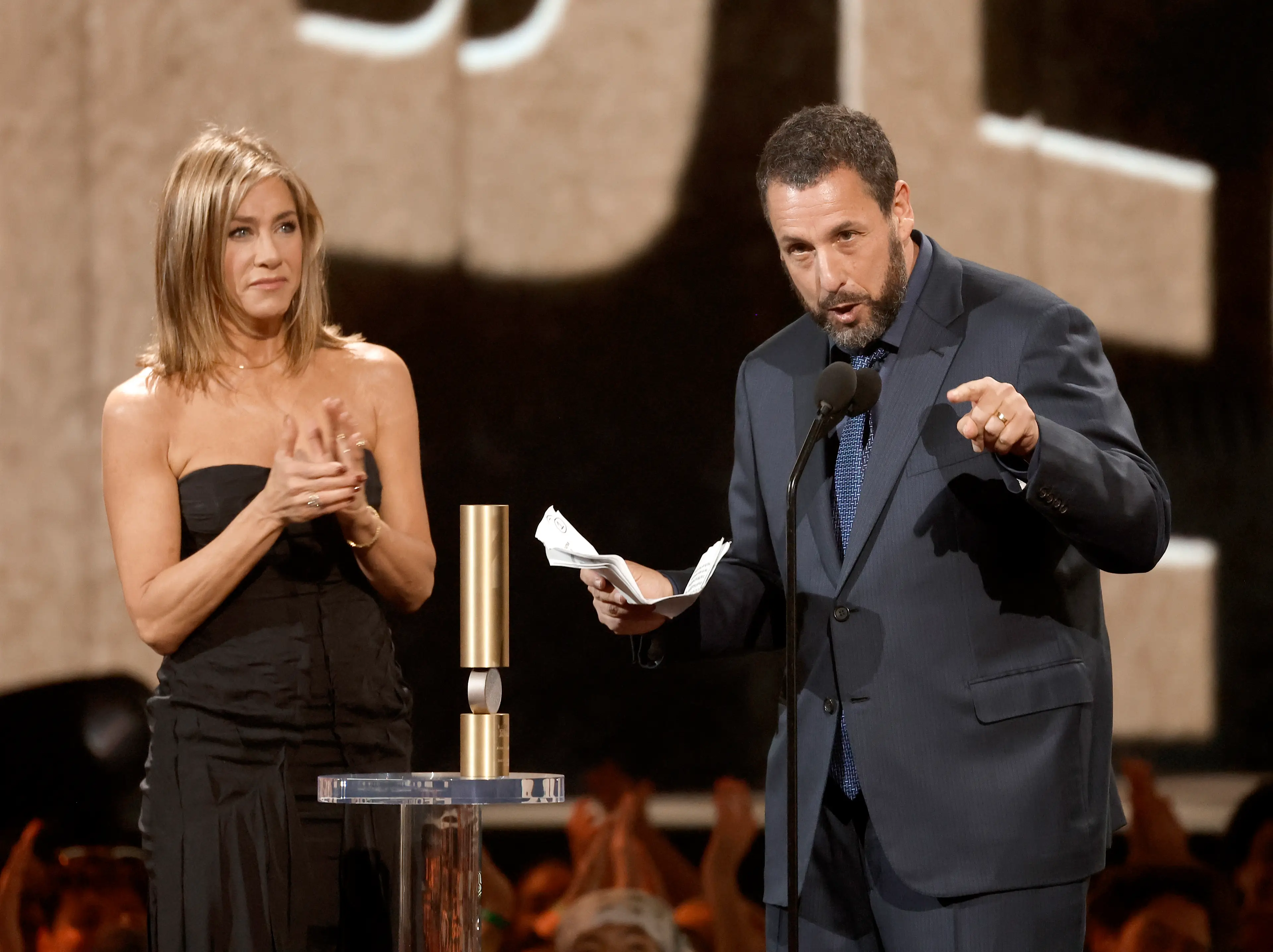 Adam Sandler and Jennifer Aniston have been friends for decades (Trae Patton/NBC via Getty Images)