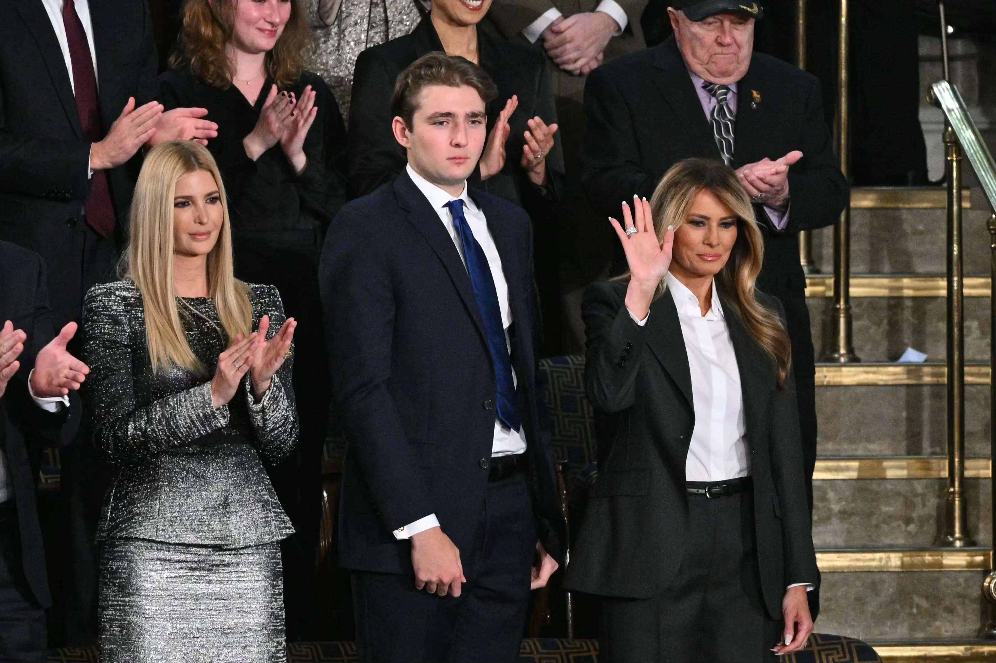 Barron gave a quintessential teenager's response to his big sister's question (Mandel NGAN / AFP via Getty Images)