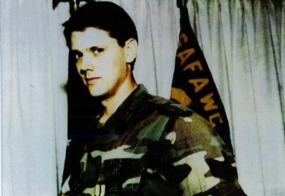 Edward Zakrzewski II is pictured in his Air Force uniform (Edward Zakrzewski legal team)