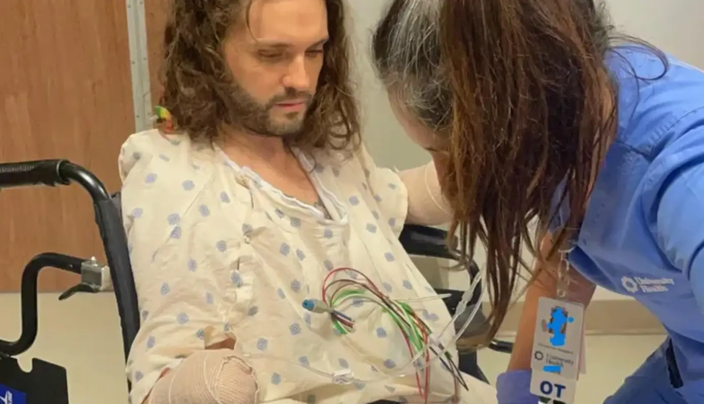 The 35-year-old had to have his hands and part of his feet amputated.