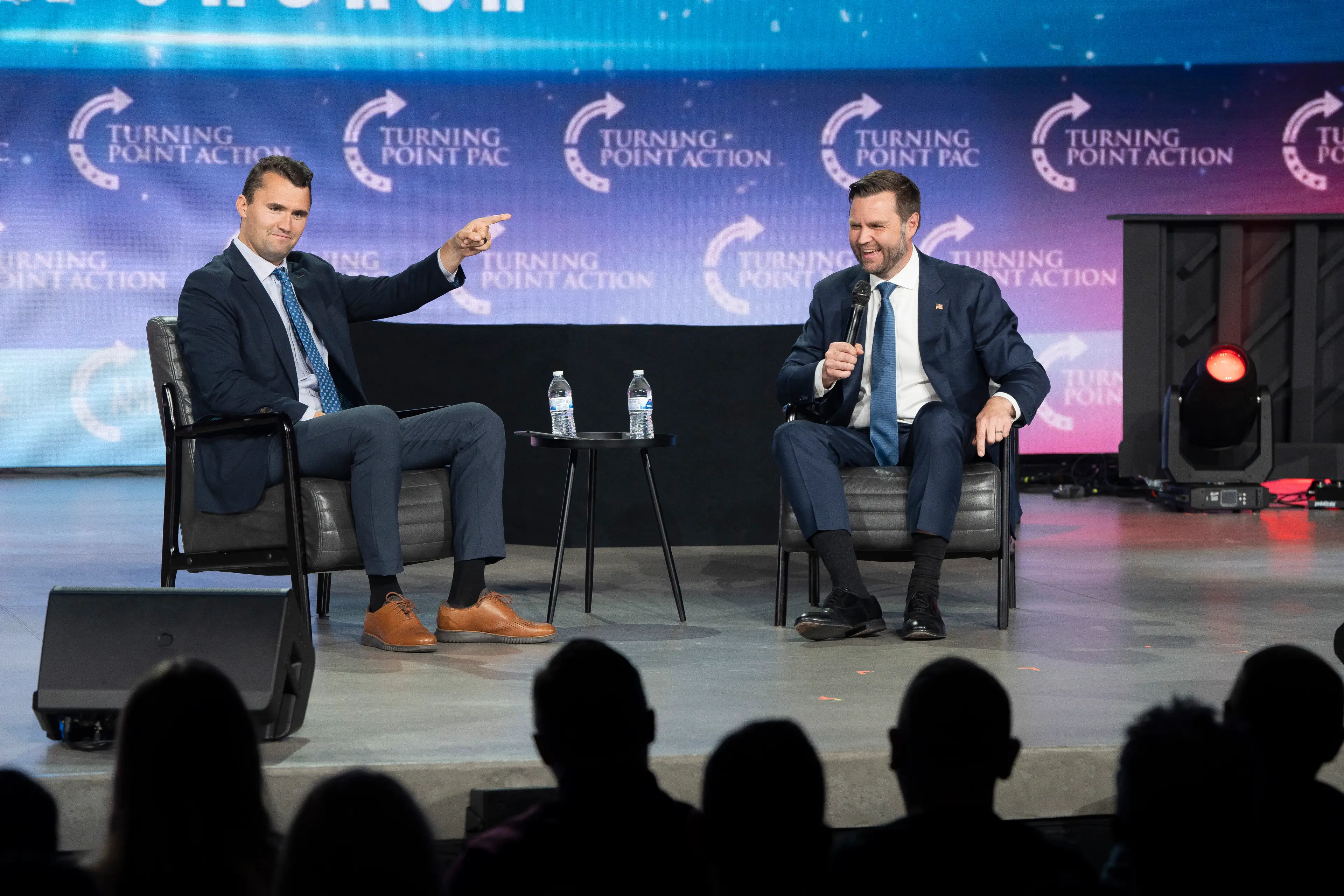 Charlie Kirk and JD Vance pictured in September 2024 (REBECCA NOBLE/AFP via Getty Images)