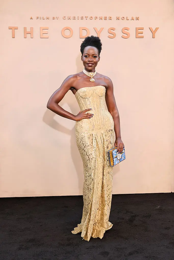 The film's cast, which also includes Zendaya, Elliot Page, Himesh Patel, Corey Hawkins and Travis Scott, has faced backlash online, most notably around Nyong'o's casting as Helen of Troy.(Photo by Dia Dipasupil/Getty Images)