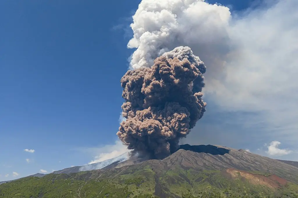 There was a huge eruption from the Italian volcano on Monday (GIUSEPPE DISTEFANO/AFP via Getty Images)