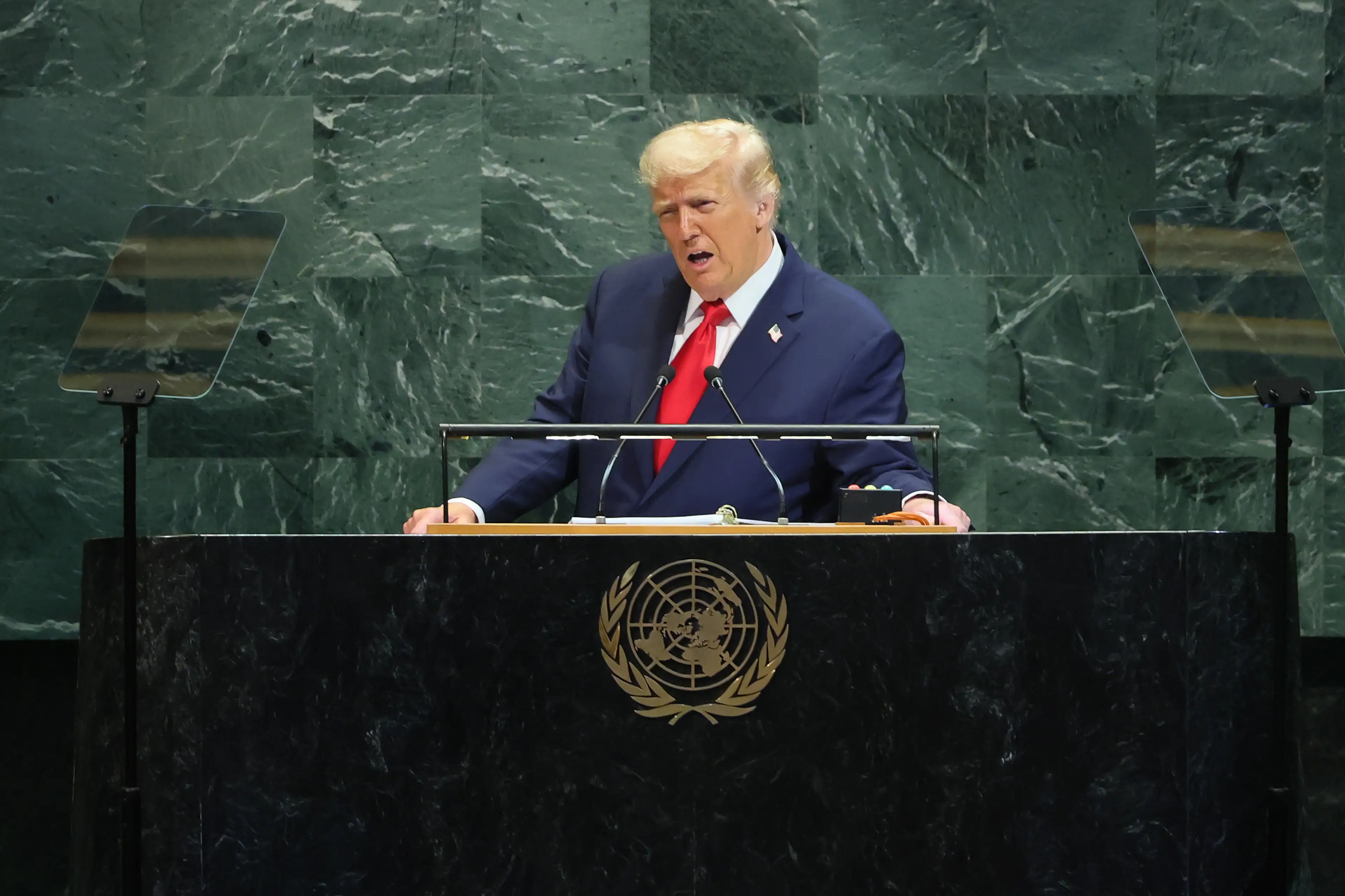 Trump addressing the UN general assembly (Michael M. Santiago/Getty Images)