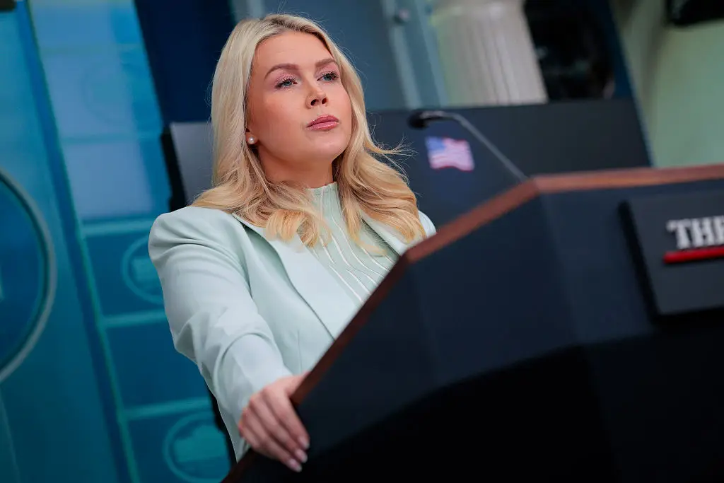 Donald Trump appeared to blame Karoline Leavitt for his 'bad publicity' (Photo by Chip Somodevilla/Getty Images)