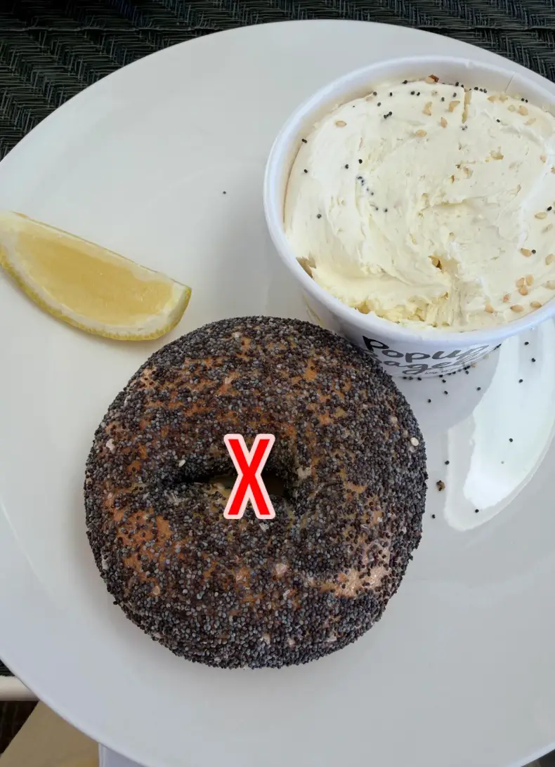 She starts with a whole seeded bagel (Instagram/@marthastewart48)