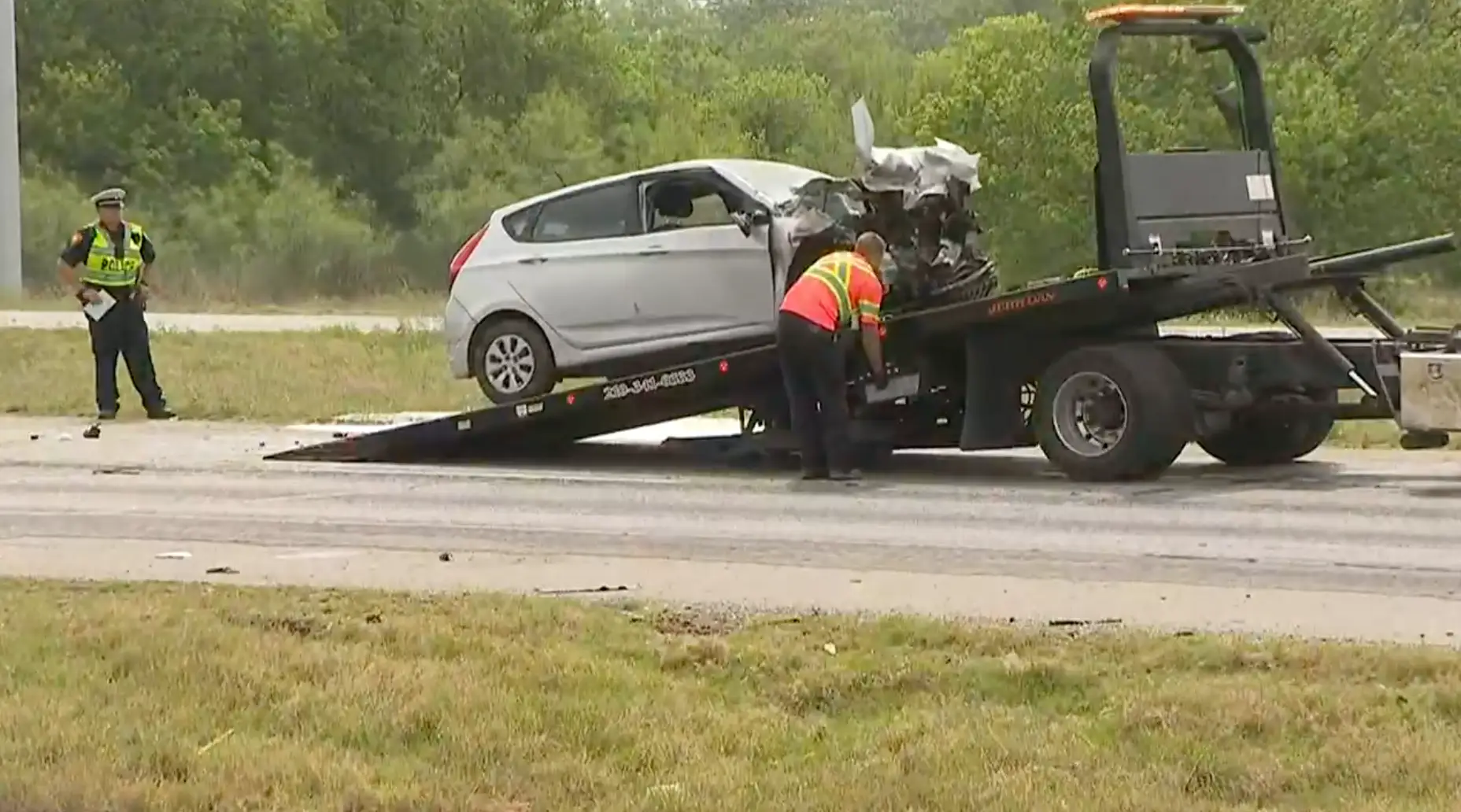 The car was found totalled on the interstate.