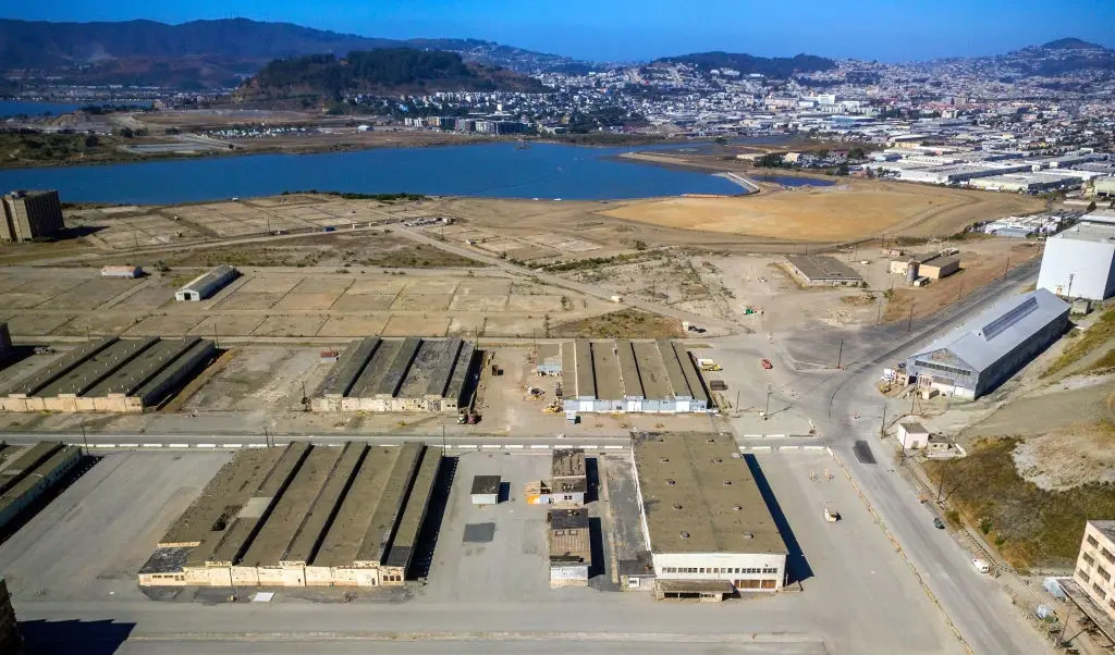 Aerial photos of the former Hunters Point Naval Shipyard - which used to serve as a radiological defense labaratory (Carlos Avila Gonzalez/The San Francisco Chronicle via Getty Images)