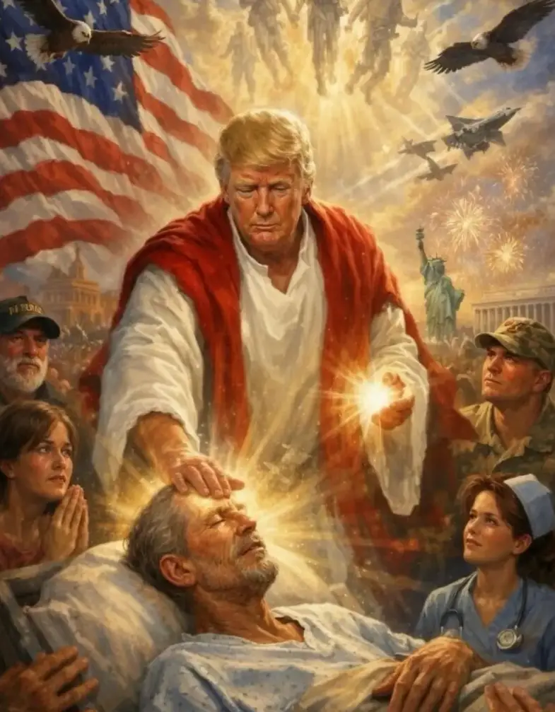 Trump has been criticized for sharing an AI photo of him seemingly depicting Jesus (realdonaldtrump/Truth Social)