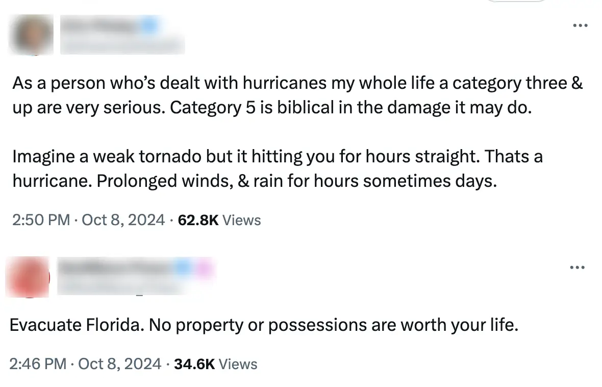 People are being urged to leave their homes to flee the hurricane (Twitter)