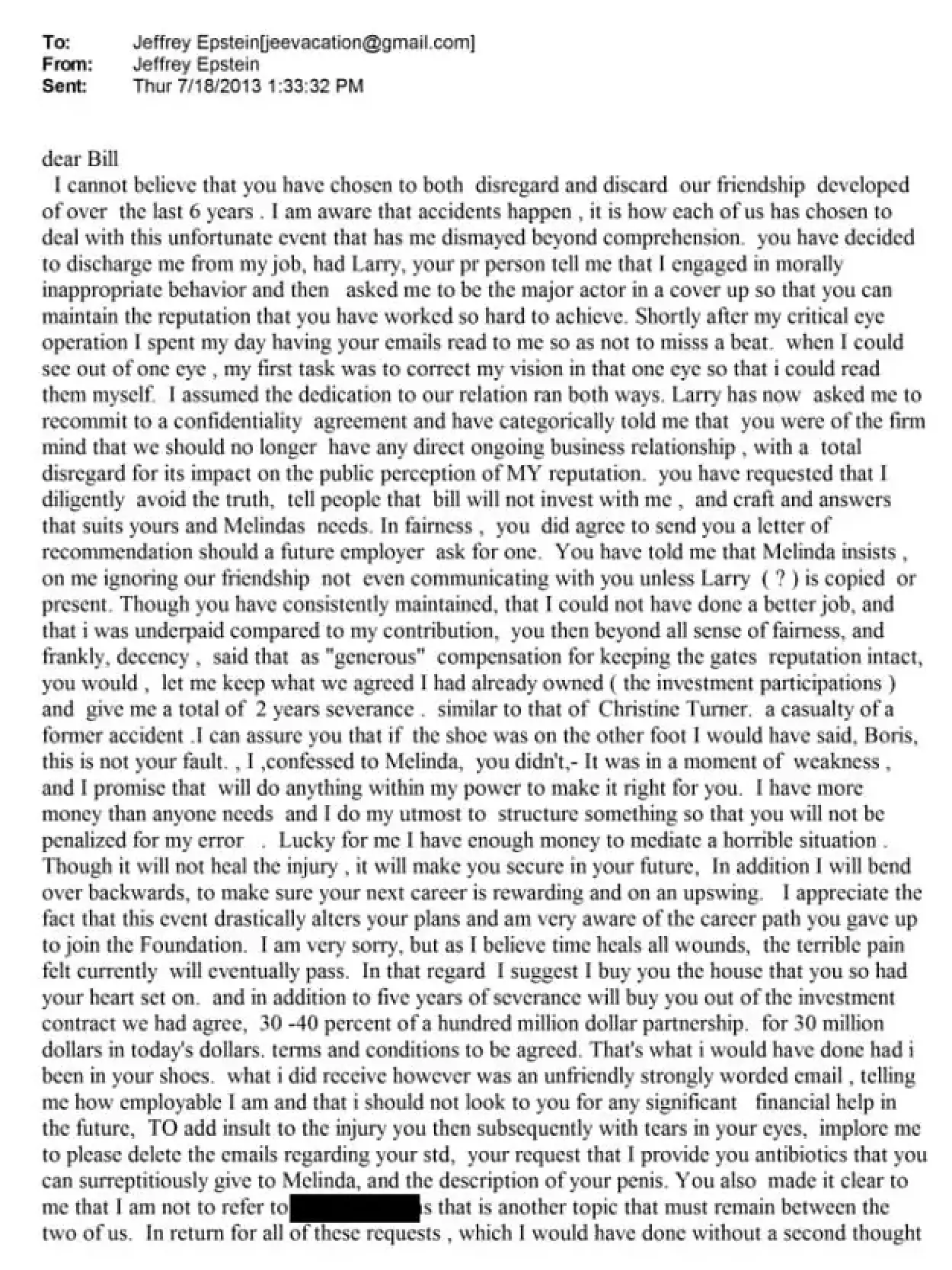 Epstein made several claims about Gates (DOJ)