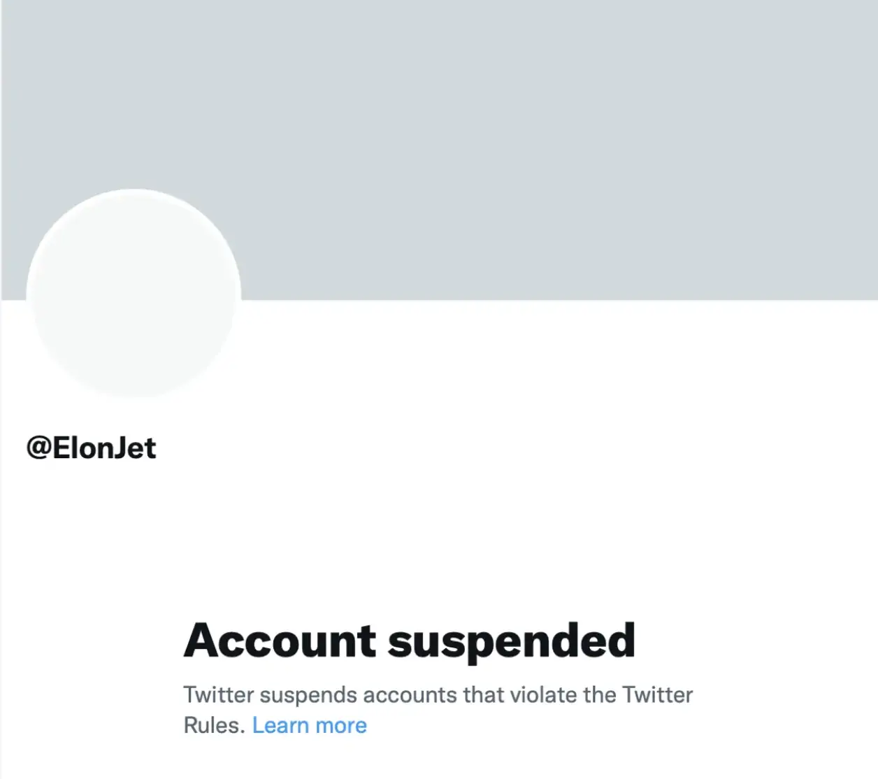 The ElonJet account has been banned.