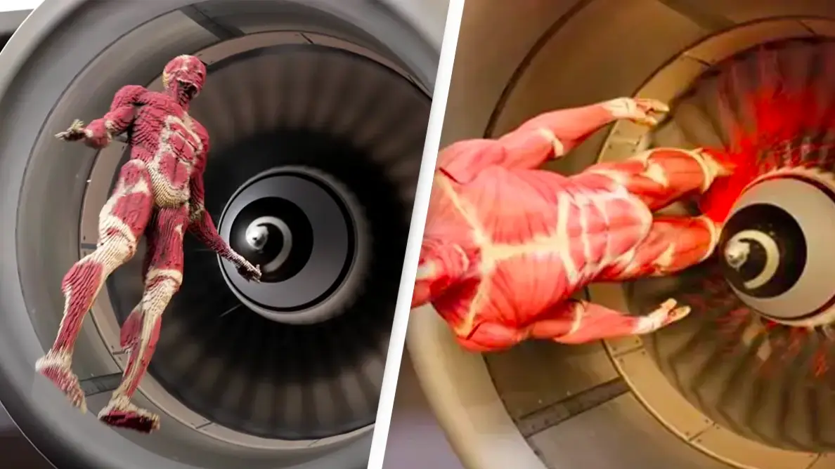 Terrifying simulation shows what would happen if you fell into a jet airplane engine
