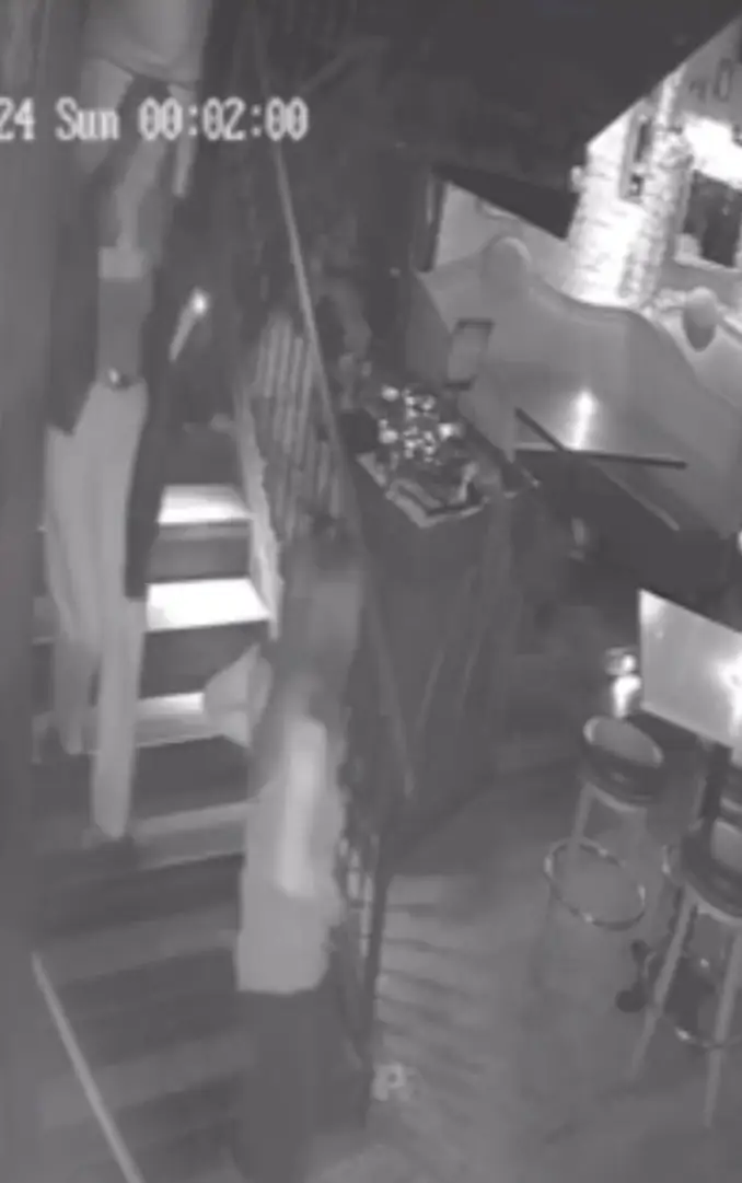 The restaurant posted CCTV footage from the evening.