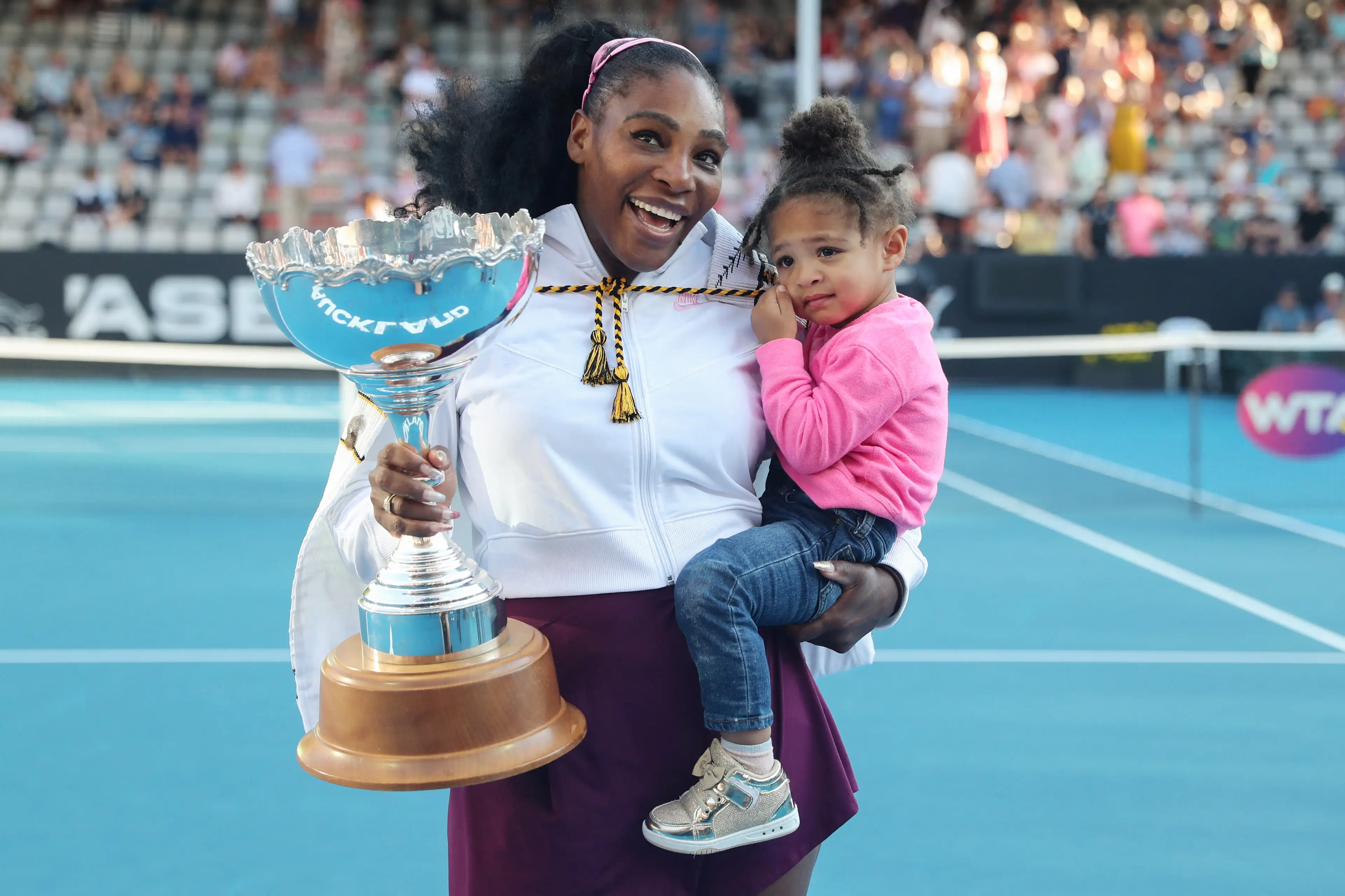 Serena Williams and her daughter Alexis Olympia in 2020 (MICHAEL BRADLEY/AFP via Getty Images)