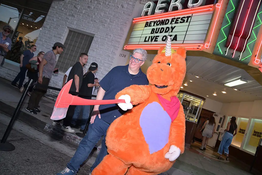 Director Caspar Kelly with Buddy (Photo by Michael Tullberg/Getty Images)