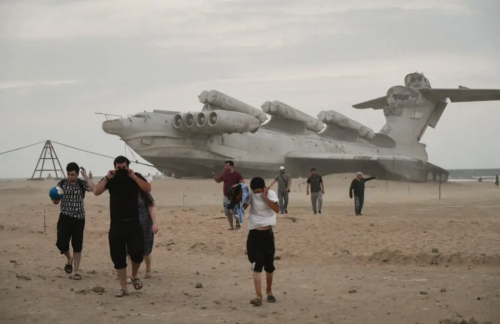 The once heavily-armed craft has been converted into a museum (Alexander Manzyuk/Anadolu Agency via Getty Images)