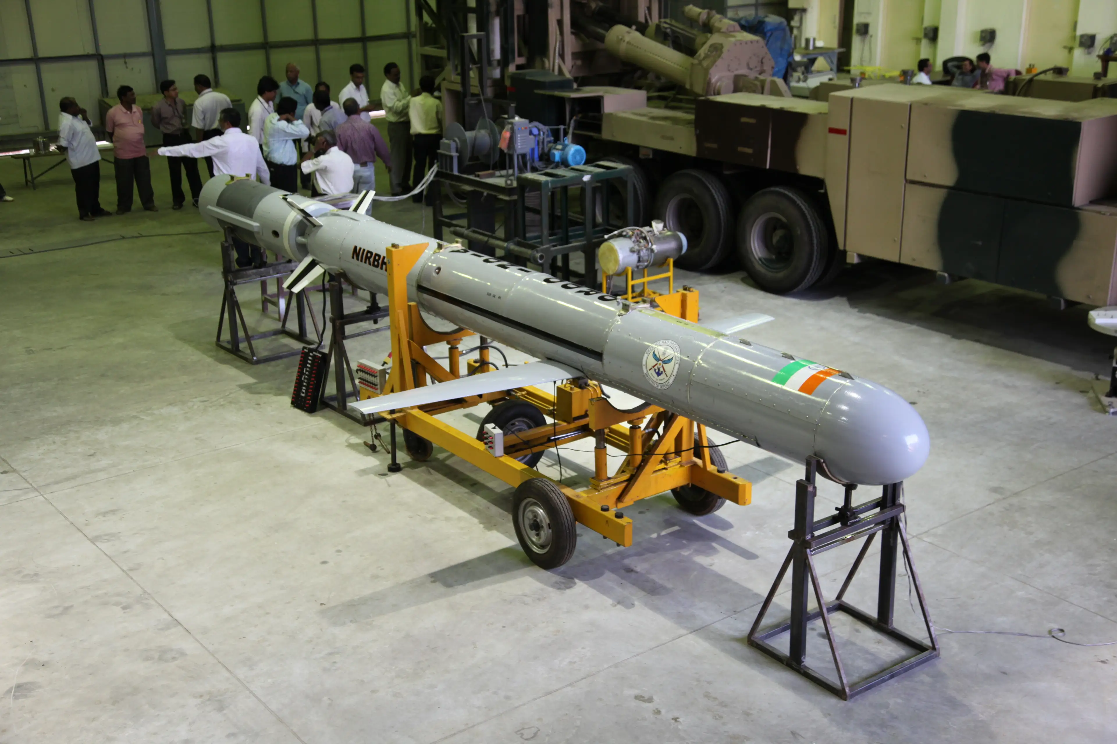 India has developed its first medium range cruise missile called Nirbhay or 'fearless', similar in effect to the American Tomahawk missile.(Pallava Bagla/Corbis via Getty Images)