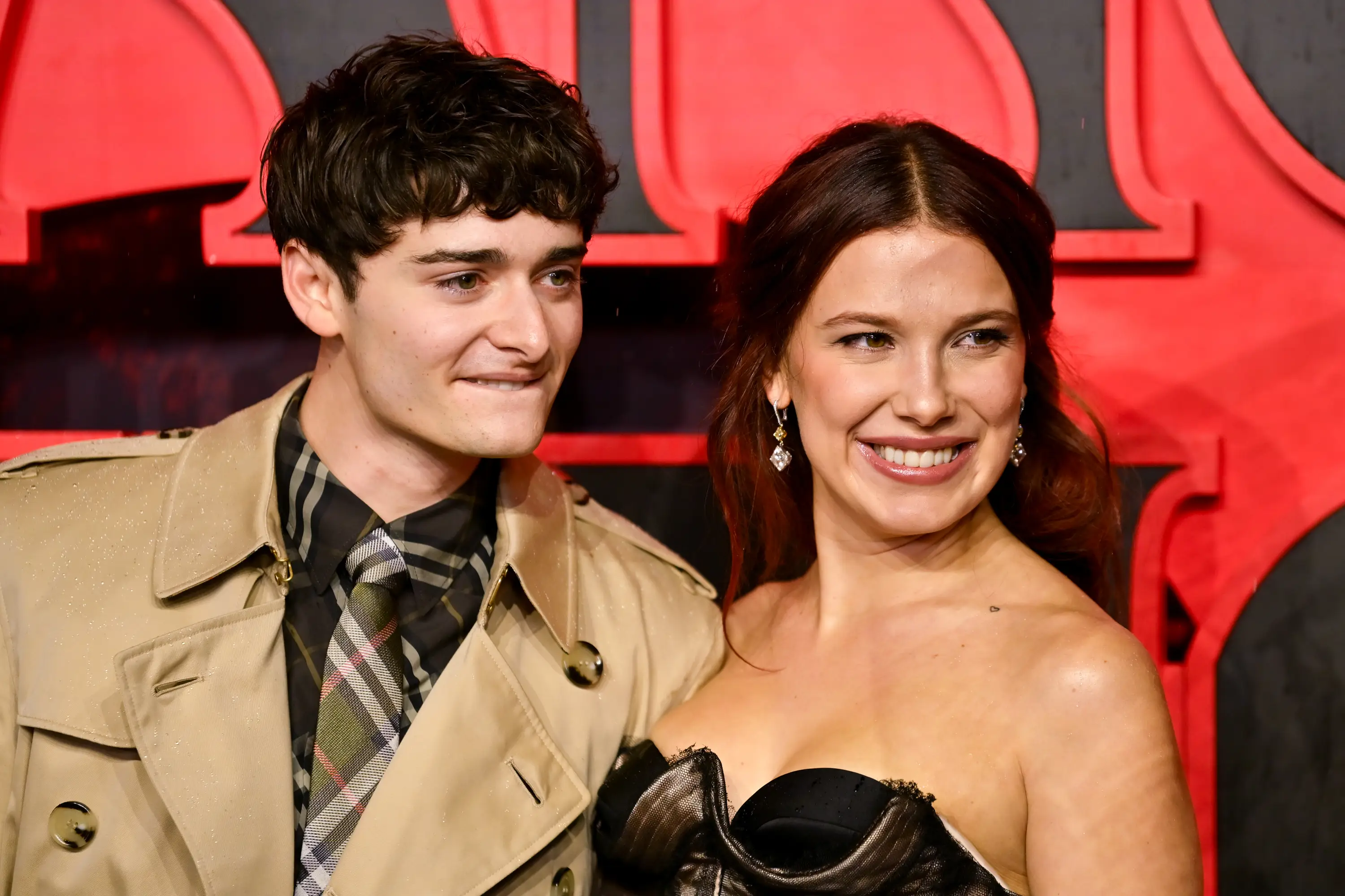Noah Schnapp repeatedly broke out into laughter as he got his co-star's name wrong (Eamonn McCormack/Variety via Getty Images)