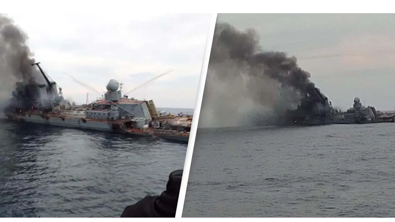 First Images Emerge Of Russian Warship Moskva Sinking
