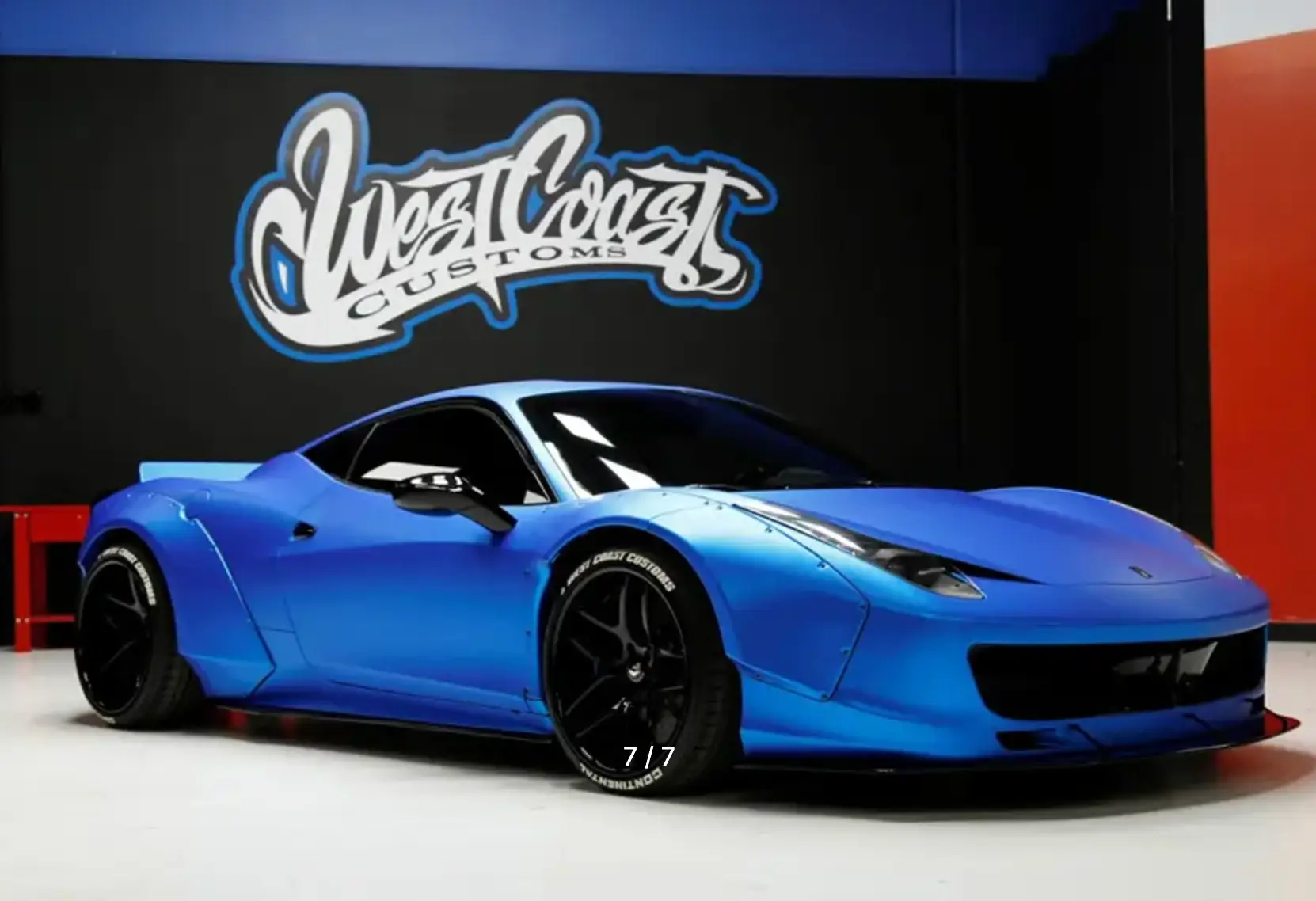 Justin Bieber got his car wrapped in electric blue (Barrett Jackson)