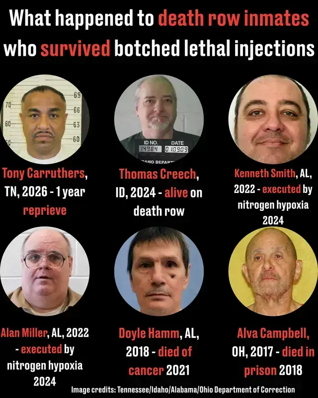 Other prisoners who have survived executions (LADbible/Tennessee/Idaho/Alabama/Ohio Department of Correction)