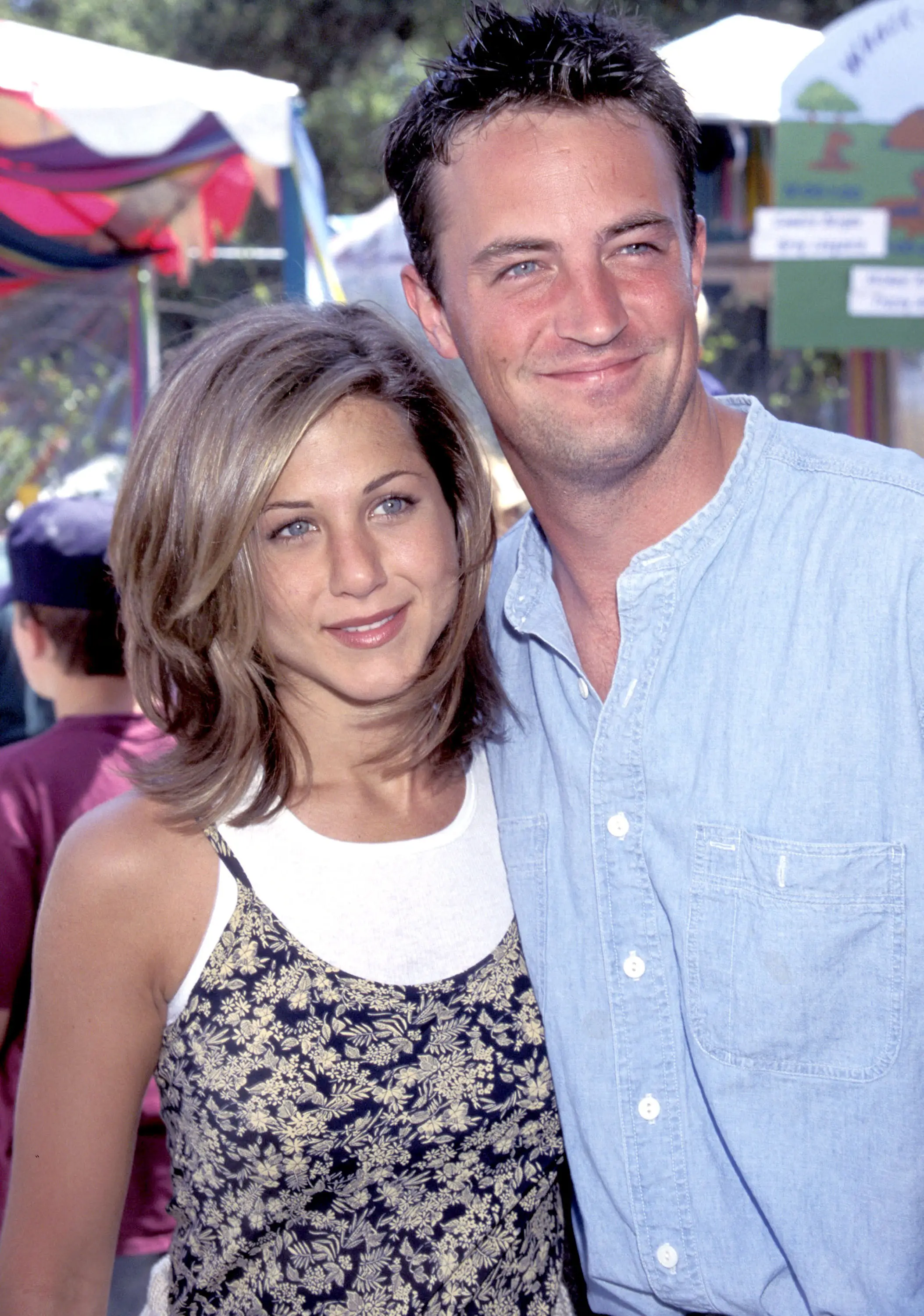 Jennifer Aniston and Matthew Perry, pictured in 1995, remained close until his death (Kevin Mazur/WireImage)
