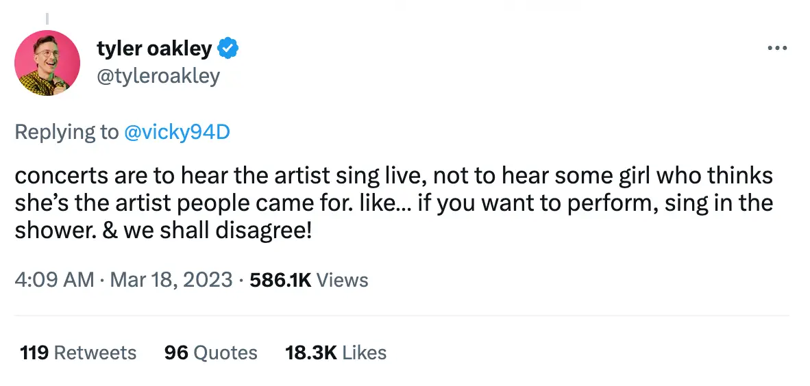 "If you want to perform, sing in the shower."