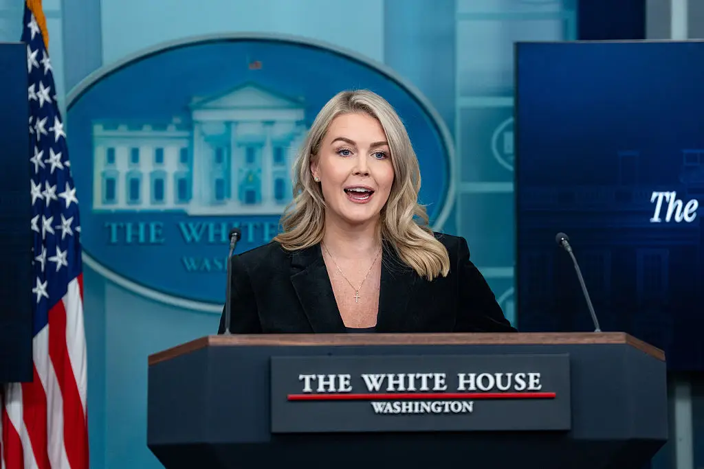 White House press secretary Karoline Leavitt defend the controversial comment ( Bonnie Cash/UPI/Bloomberg via Getty Images)