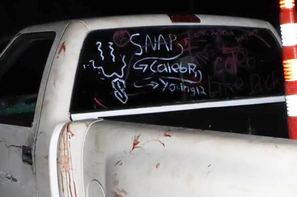 Officers found a large amount of dried blood on the truck. (Tarrant County Sheriff's Office)