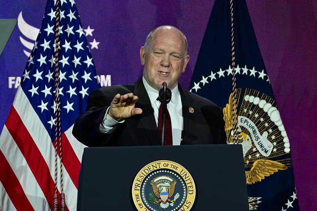 President Trump announced in 2024 that Homan would be the administrations 'border czar', writing, "Homan will be in charge of all deportation of illegal aliens back to their country of origin." (Photo by Kyle Mazza/Anadolu via Getty Images)